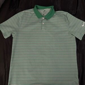 Green Nike Striped Dri-Fit Men's Polo Shirt